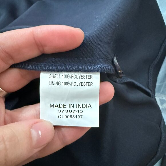 eShakti Navy Woodland Flora Fauna Floral Maxi Dress Long Sleeve Cute V Neck 2X - Picture 8 of 8